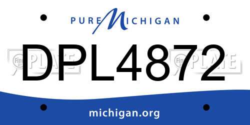 DPL4872 Michigan License Plate