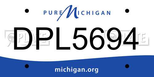 DPL5694 Michigan License Plate