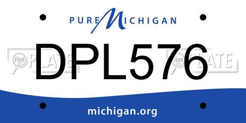 DPL576 Michigan License Plate
