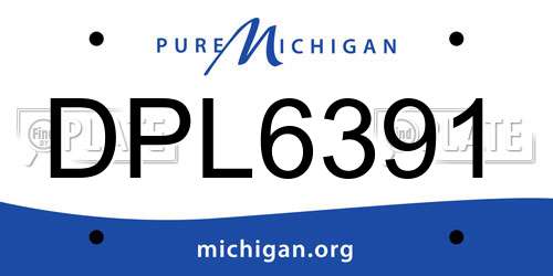 DPL6391 Michigan License Plate