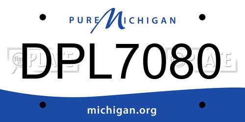 DPL7080 Michigan License Plate