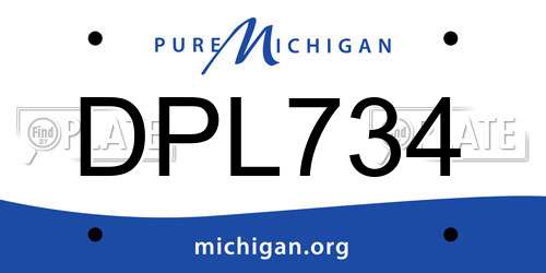 DPL734 Michigan License Plate