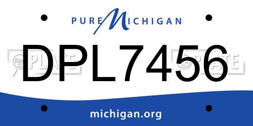 DPL7456 Michigan License Plate