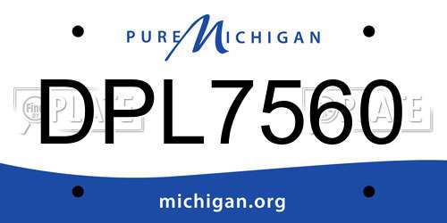 DPL7560 Michigan License Plate