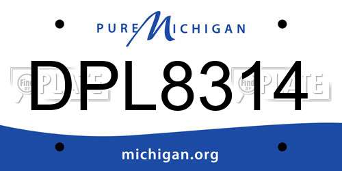 DPL8314 Michigan License Plate