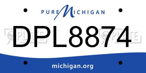 DPL8874 Michigan License Plate