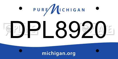 DPL8920 Michigan License Plate