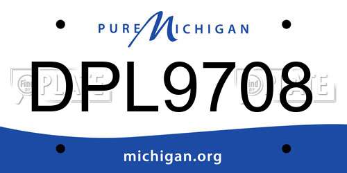 DPL9708 Michigan License Plate