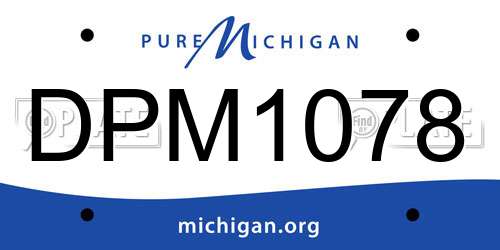 DPM1078 Michigan License Plate