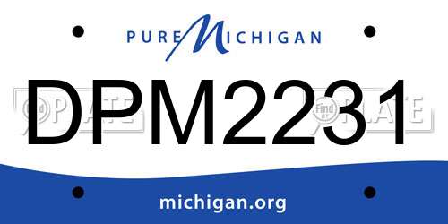 DPM2231 Michigan License Plate