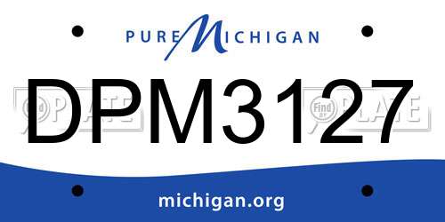 DPM3127 Michigan License Plate