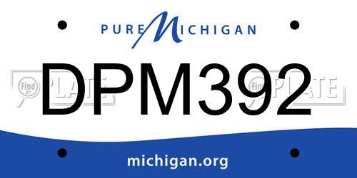 DPM392 Michigan License Plate