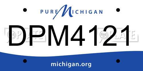 DPM4121 Michigan License Plate