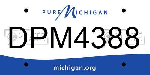 DPM4388 Michigan License Plate