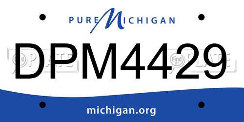 DPM4429 Michigan License Plate