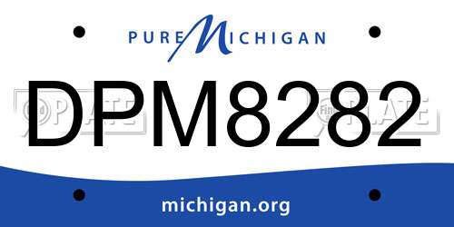 DPM8282 Michigan License Plate