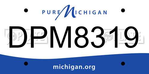 DPM8319 Michigan License Plate