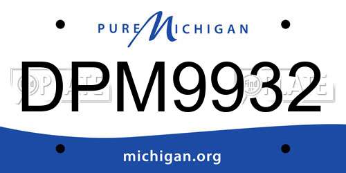 DPM9932 Michigan License Plate