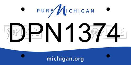 DPN1374 Michigan License Plate