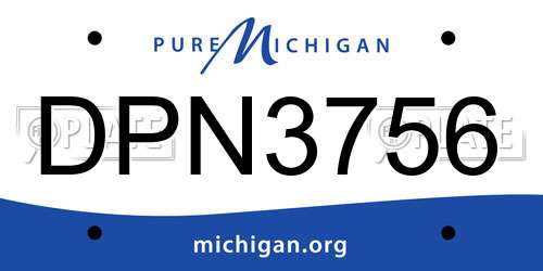 DPN3756 Michigan License Plate