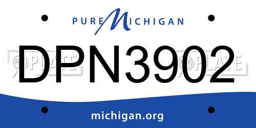 DPN3902 Michigan License Plate