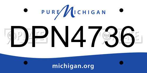 DPN4736 Michigan License Plate