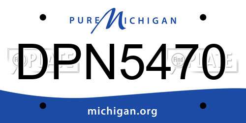DPN5470 Michigan License Plate
