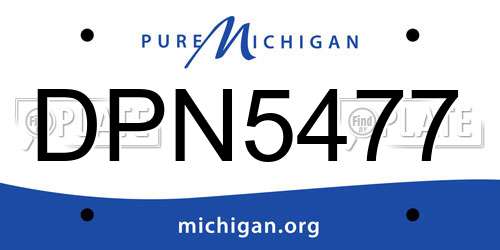 DPN5477 Michigan License Plate