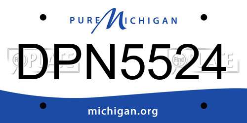 DPN5524 Michigan License Plate