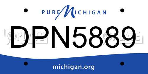 DPN5889 Michigan License Plate