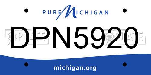DPN5920 Michigan License Plate