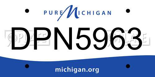 DPN5963 Michigan License Plate
