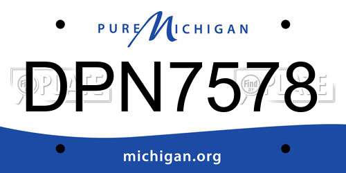 DPN7578 Michigan License Plate