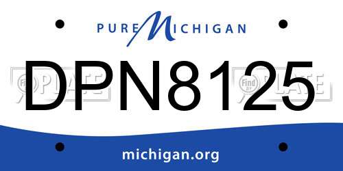 DPN8125 Michigan License Plate