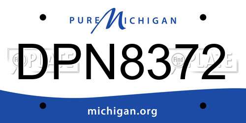 DPN8372 Michigan License Plate