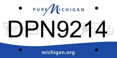 DPN9214 Michigan License Plate