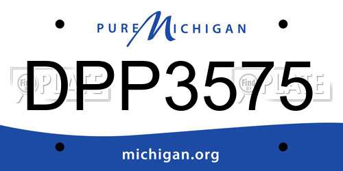 DPP3575 Michigan License Plate