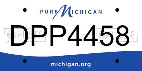 DPP4458 Michigan License Plate