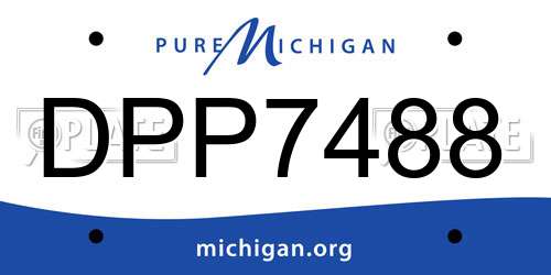 DPP7488 Michigan License Plate