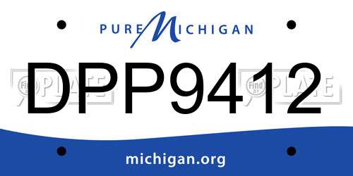 DPP9412 Michigan License Plate