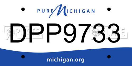 DPP9733 Michigan License Plate