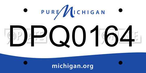DPQ0164 Michigan License Plate