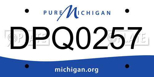 DPQ0257 Michigan License Plate