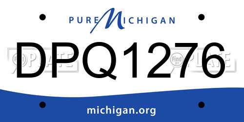 DPQ1276 Michigan License Plate