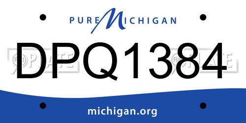 DPQ1384 Michigan License Plate