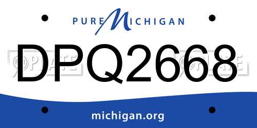 DPQ2668 Michigan License Plate