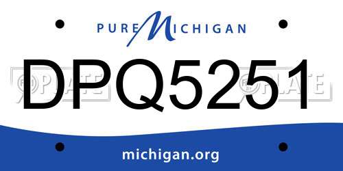 DPQ5251 Michigan License Plate