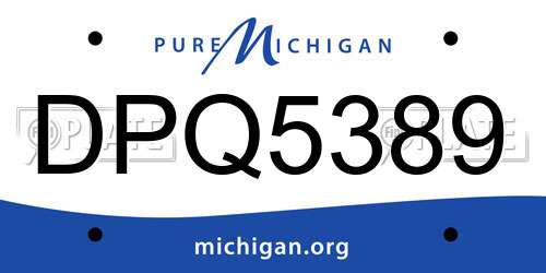 DPQ5389 Michigan License Plate