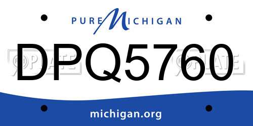 DPQ5760 Michigan License Plate