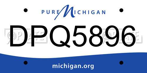 DPQ5896 Michigan License Plate
